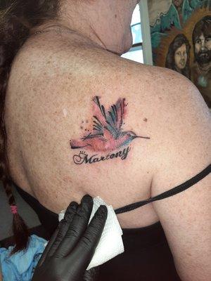 Warercolor Hummingbird.  Done By Karmon Parker