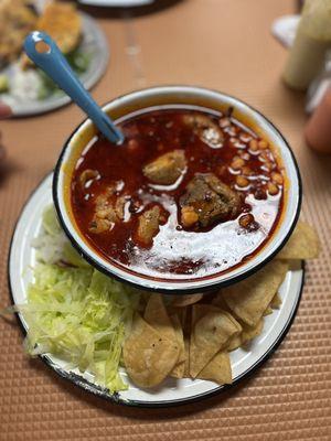 I order pozole thinking I was just going to get regular pork pozole but it had chicken and beef wasn't really for me