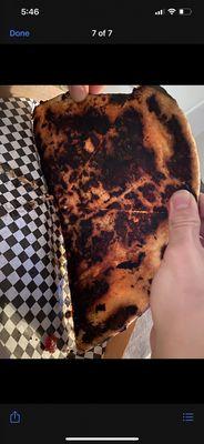 Burnt pizza