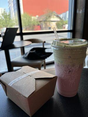 Strawberry milk matcha, so yummy