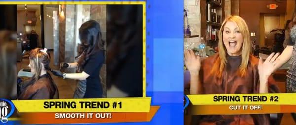 WOAI's Shelly Miles getting keratin blowout and cut/style by Michelle on San Antonio Living