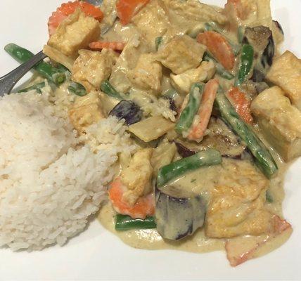 Green curry with tofu