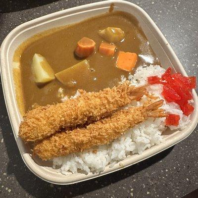 Shrimp tempura curry