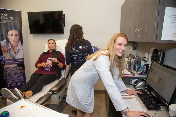 Patient room at Advanced Dermatology