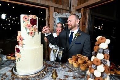 Wedding cake and pastries by Round House Bakery.