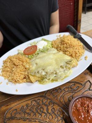 Green Chile enchiladas w/ chicken