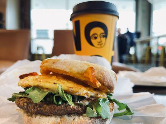 Turkey Sausage Muffin & 16oz Berbere Mocha Coffee