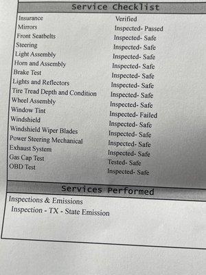 State inspection failed