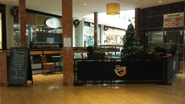 I LOVE the new seating area!  Unfortunately, it's probably just for the holidays.