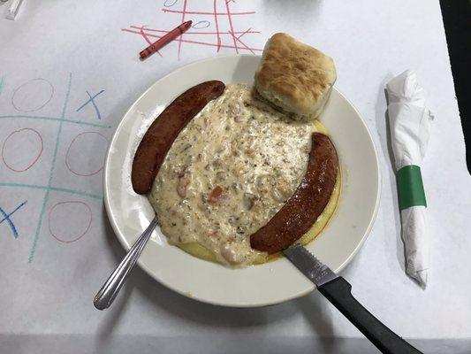 Shrimp and Grits (with sausage)