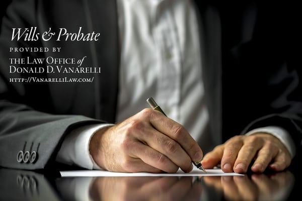 Wills and Probate Services provided by the Law Office of Donald D. Vanarelli, Westfield, NJ 07090