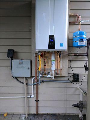 Navien 240A tankless water heater installation.