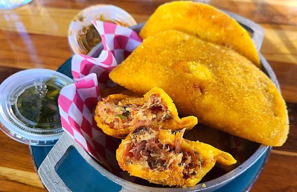 Inside view of the beef Empanadas - $8.95