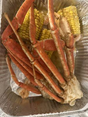 Crab leg dinner which I choose only corn with it.