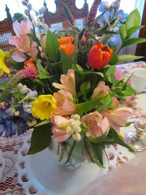 Beautiful spring flower arrangement and colors.