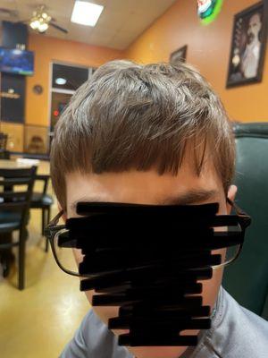 Front is a bowl cut, uneven mess. Should have seen the sides and back before I fixed them. Had to pay elsewhere to fix the front.