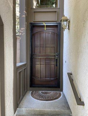 Storm door installation