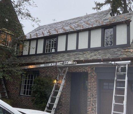 English Tudor done over stucco