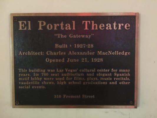 Historical plaque outside the building.