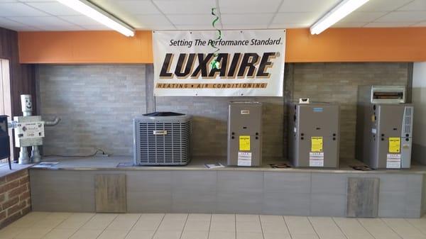 We have a wide selection of Luxaire products in our showroom including a working LP9C modulating furnace, see for yourself how quiet it is.