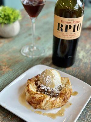 Fruit Galette with a glass of port