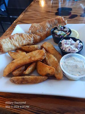 Small haddock fish dinner