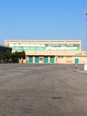 New mural going up over the big gym. Would look better if it said MOHICANS though. Lol. #GOGARDENA!!!!!