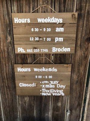 New hours