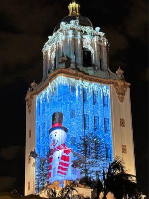 "Unwrap The Magic Projection Show" @ Beverly Hills City Hall. A FREE EVENT! BOLD Holidays in Beverly Hills Christmas 2022