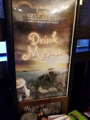 Drink menu...lots of options