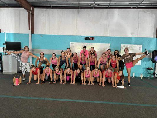 Coastal Fitness Little Black dress challenge Pink team pyramid