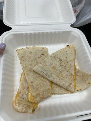 Cheese quesadilla 8.99. No pico de gallo was provided. nothing special. great pick for kids?