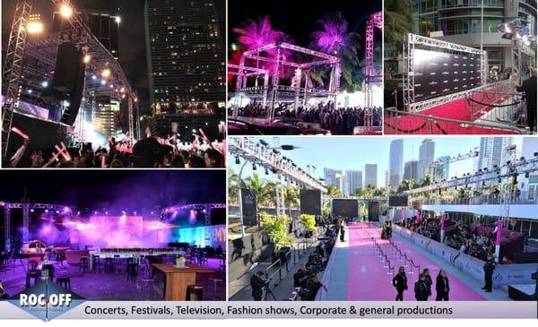 Roc-off Productions Live events, concerts, sport and corporate events and general production. Event equipment rental and sales