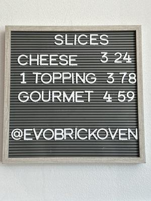 Our slice prices