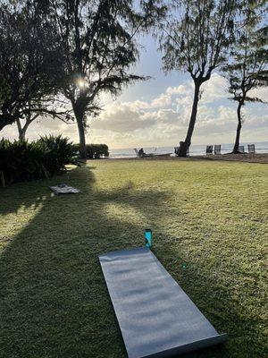 8:30 yoga on the beach