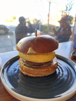 Egg Pork Sausage Breakfast Sandwich