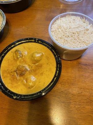 Malai Kofta with Rice