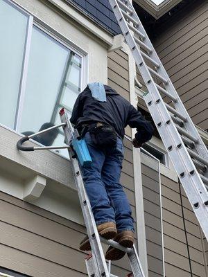 Climbing up to your 2nd and 3rd stories of your home or office building can be dangerous - let our professionals handle it for you!