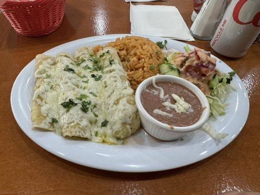 My plate of enchiladas.