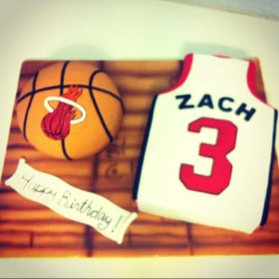 Miami Heat basketball and jesey cake