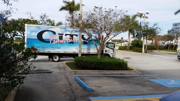 Always nice to see City Furniture trucks blocking the drive.