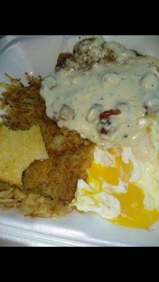 The Breakfast chicken fried steak.