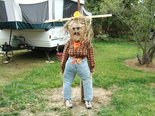 Scarecrow contest during the Fall Family Campout in September