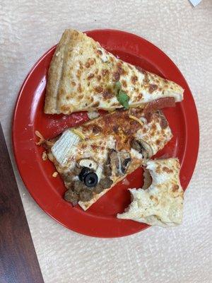 Cheese pizza, and Flatbread. They were both delicious and fresh!