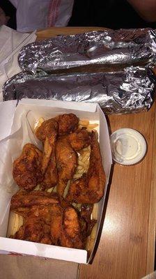 4 Pieces Wings & French Fries, Cheese Steak Sub Special