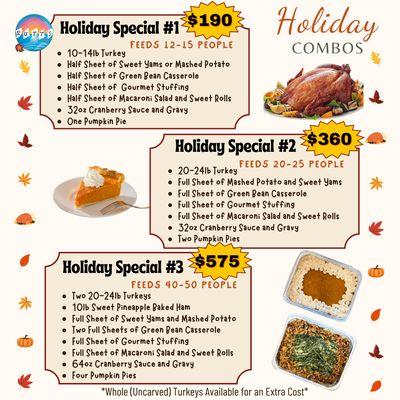 Hosting? Grab a Holiday Combo!  Feeds 12-50 people!