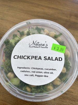 Chickpea salad label