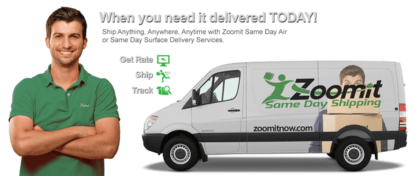 When you need it delivered TODAY! Call Zoomit. Get your most urgent packages delivered across town or across country 24/7