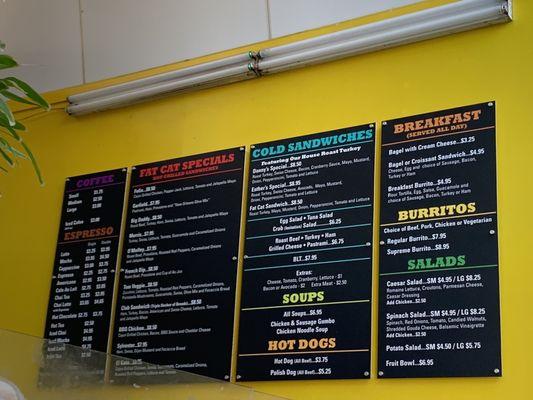 Menu board