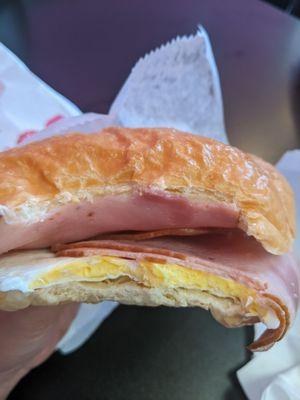 Ham, cheese, egg sandwich.